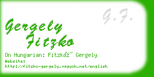 gergely fitzko business card